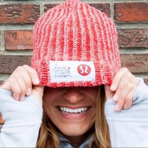 Lululemon Beanie Hat Red Long Love your Melon